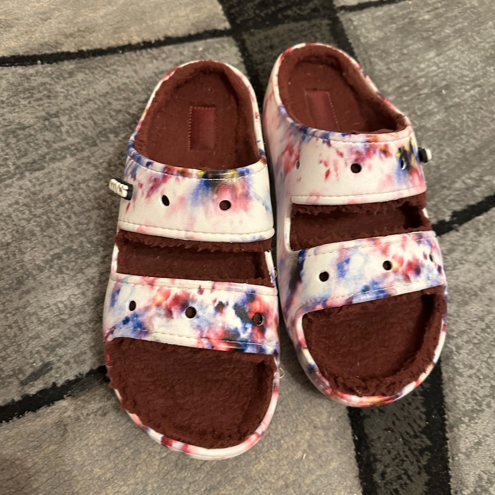 EUC Colorful Tie-Dye Crocs Sandals